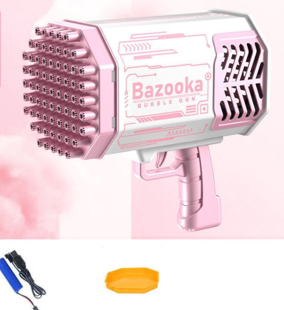 Rocket Bubble Gun – 69-Hole Automatic Bubble Blower with Lights