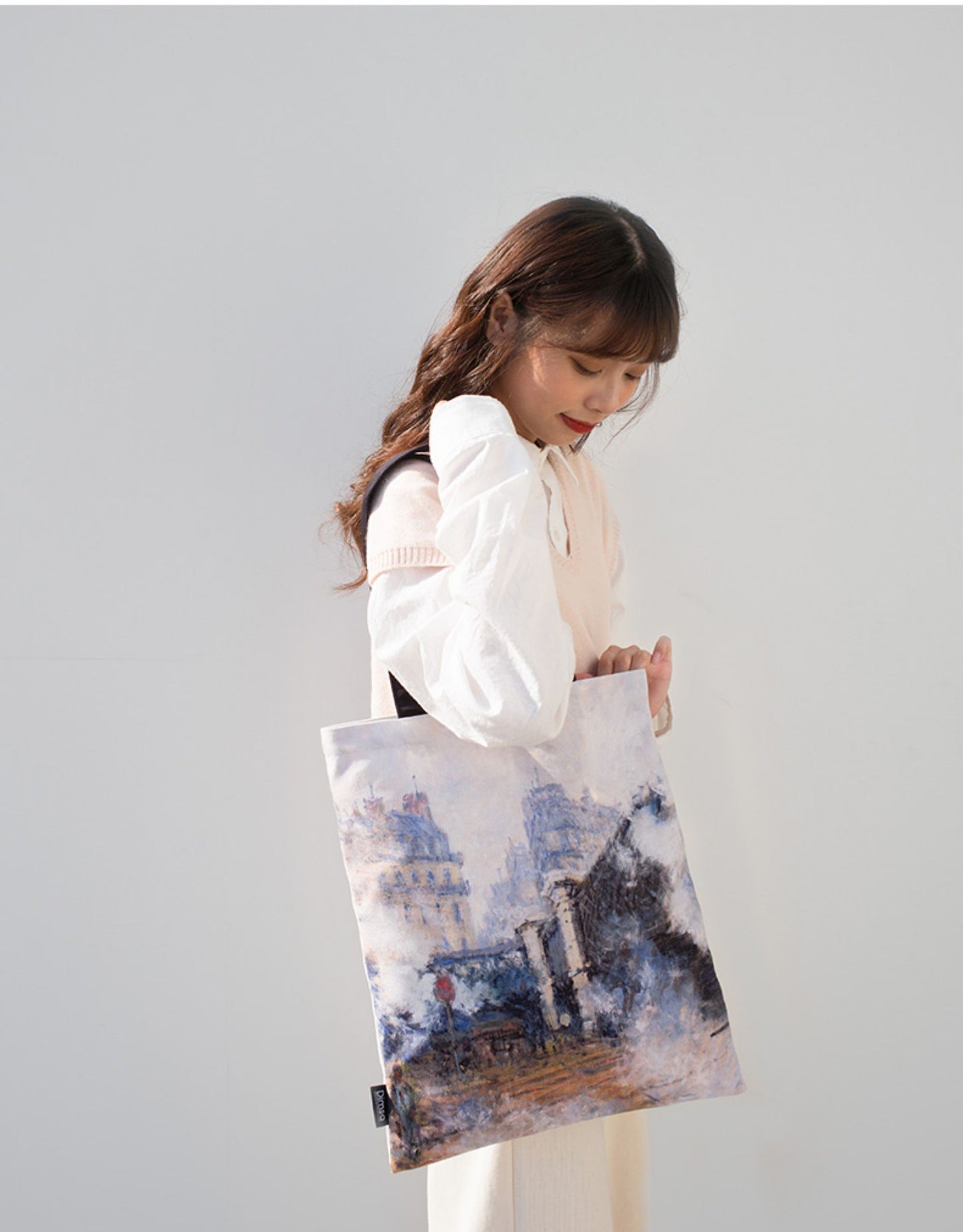 Sunrise Impression Oil Painting Personality Artistic One-shoulder Canvas Bag
