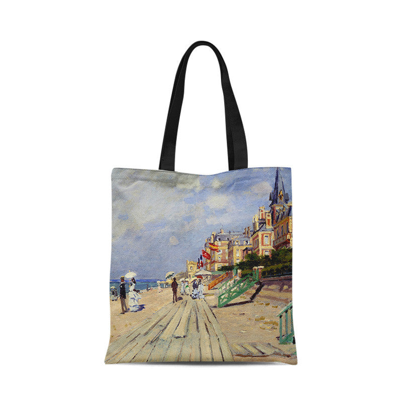 Sunrise Impression Oil Painting Personality Artistic One-shoulder Canvas Bag