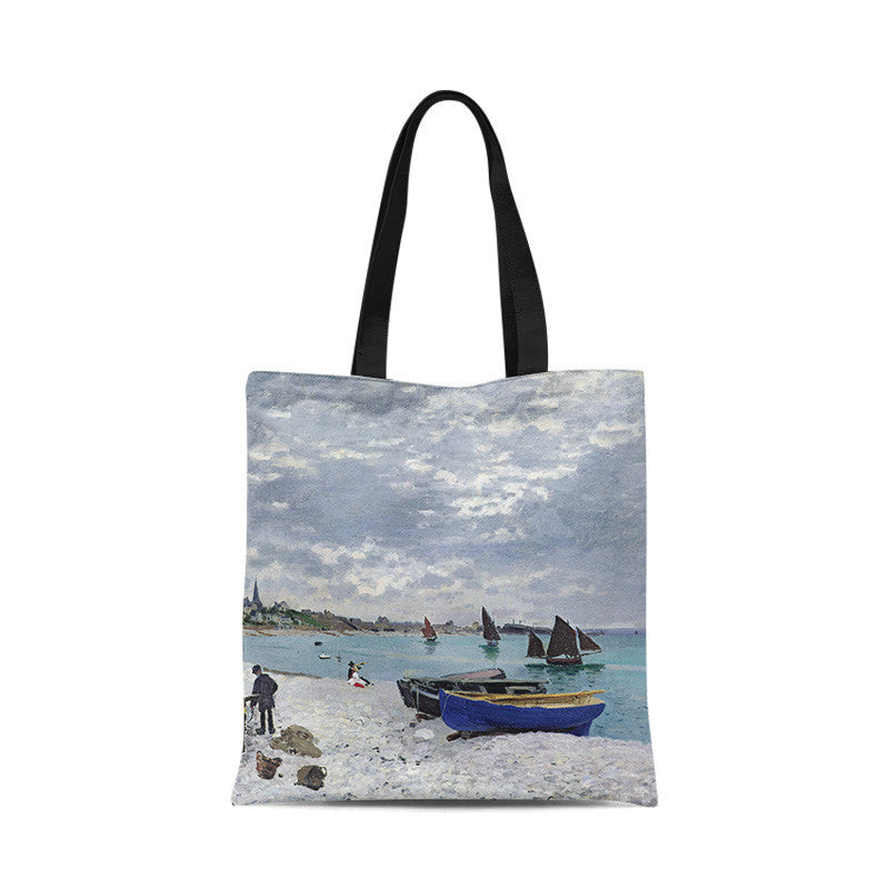 Sunrise Impression Oil Painting Personality Artistic One-shoulder Canvas Bag