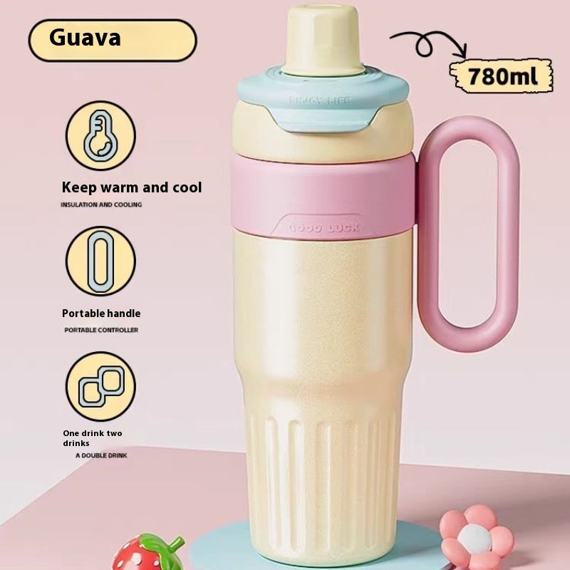 780ml Gradient Thermos Cup – Double Drink Stainless Steel Tumbler with Lid & Straw