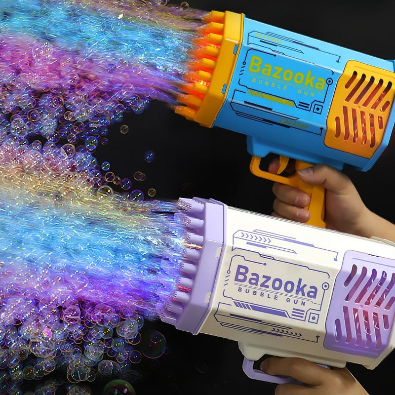 Rocket Bubble Gun – 69-Hole Automatic Bubble Blower with Lights