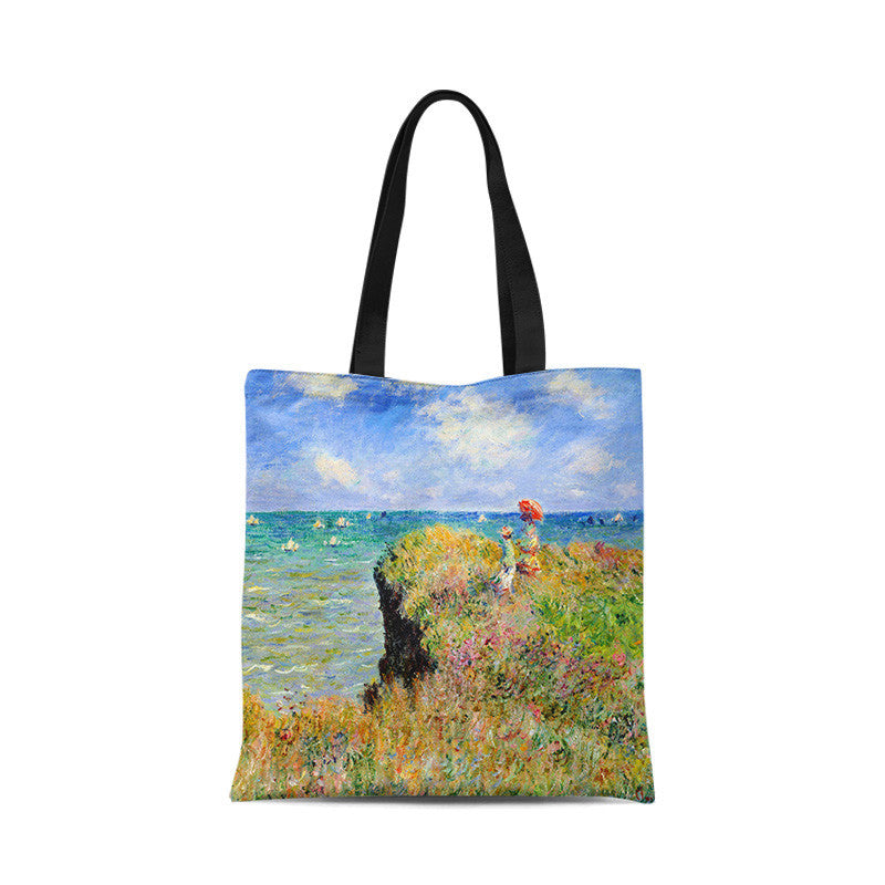 Sunrise Impression Oil Painting Personality Artistic One-shoulder Canvas Bag