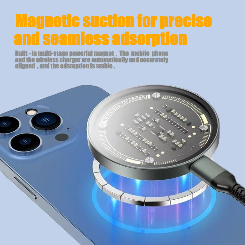 Qi2 15W Fast Magnetic Wireless Charger – For iPhone 12–15 Series