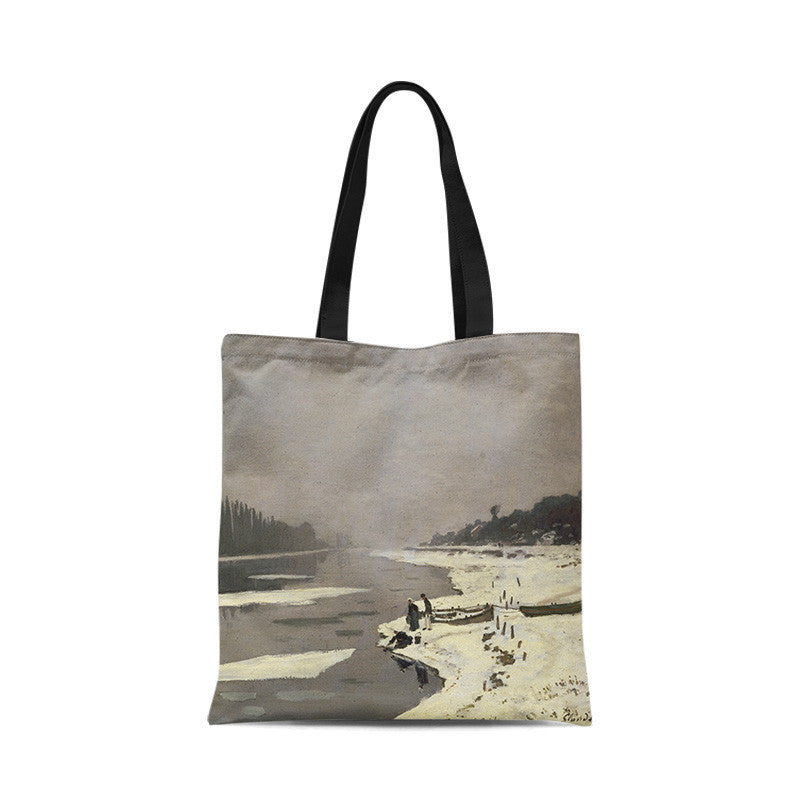 Sunrise Impression Oil Painting Personality Artistic One-shoulder Canvas Bag