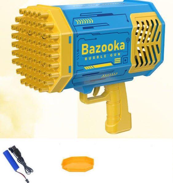 Rocket Bubble Gun – 69-Hole Automatic Bubble Blower with Lights