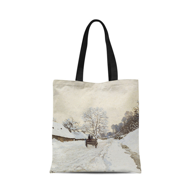 Sunrise Impression Oil Painting Personality Artistic One-shoulder Canvas Bag