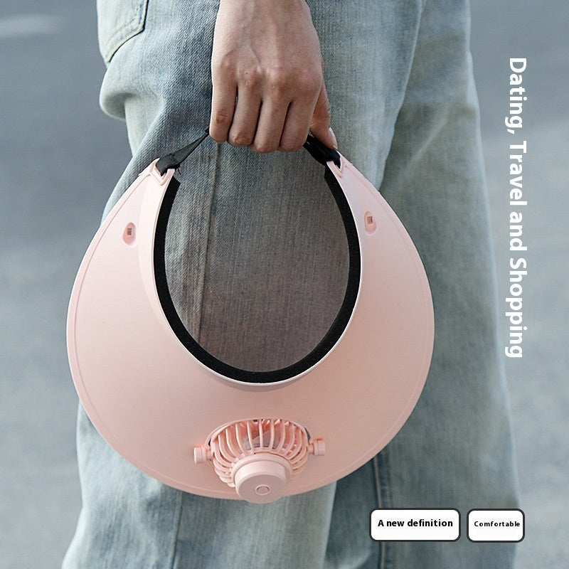 External Sun Protection Sun Hat Fan Three-gear Adjustable Lithium Battery USB Rechargeable Small Fan