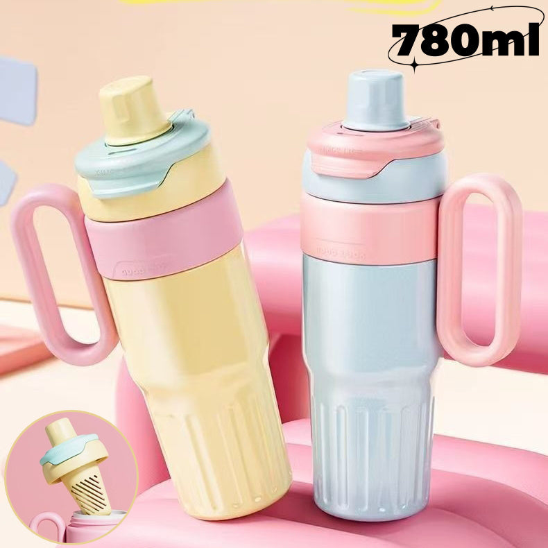 780ml Gradient Thermos Cup – Double Drink Stainless Steel Tumbler with Lid & Straw