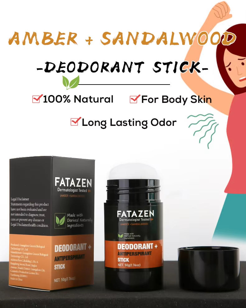 Herbal Deodorant Antiperspirant Stick Body Glide Natural Vegan Sandal Amber Sweat Odor Balm Deodorant Stick