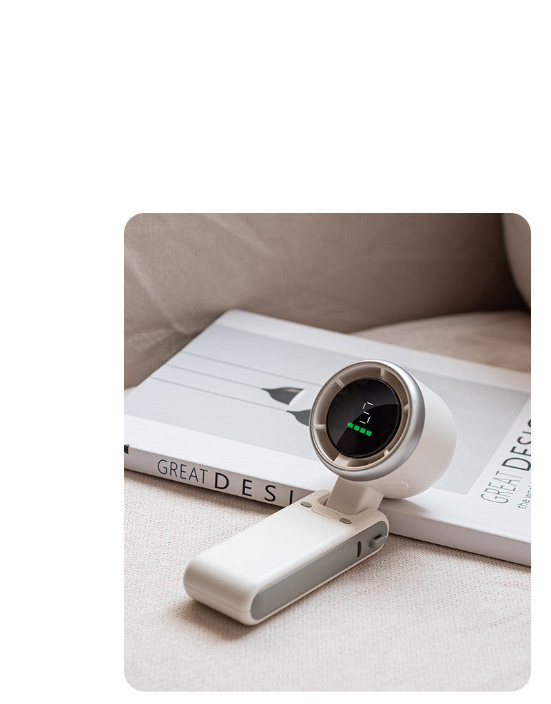 Folding Mini Turbo Fan – Wearable, Handheld & Desktop Use (180° Adjustable)