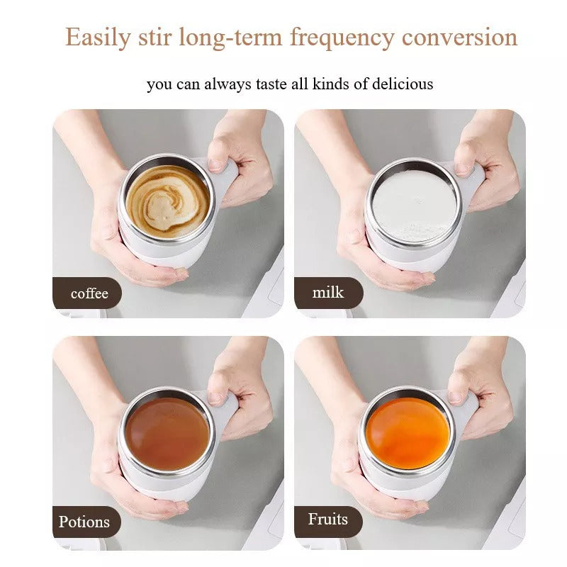 Rechargeable Self-Stirring Coffee Mug – Lazy Magnetic Mixing Cup for Milkshakes