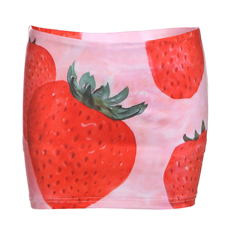 Women's Fashion Fruit 3d Printing Short Skirt