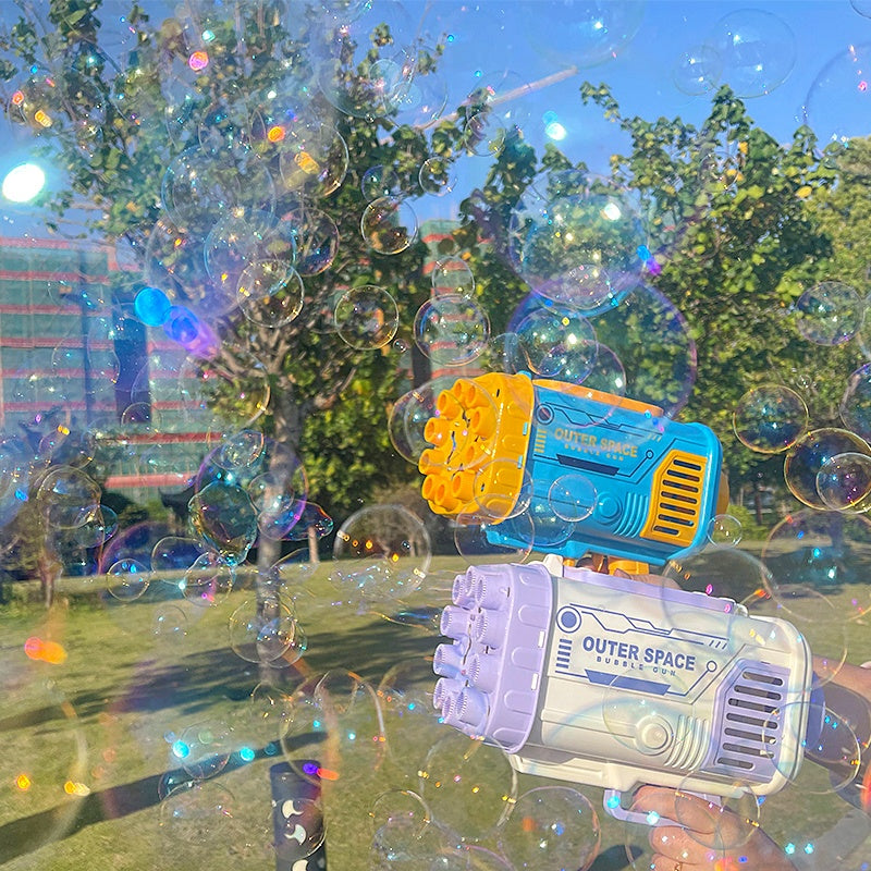 Rocket Bubble Gun – 69-Hole Automatic Bubble Blower with Lights