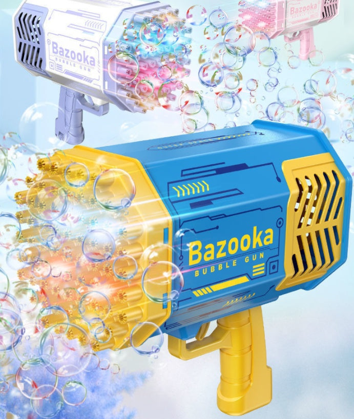 Rocket Bubble Gun – 69-Hole Automatic Bubble Blower with Lights